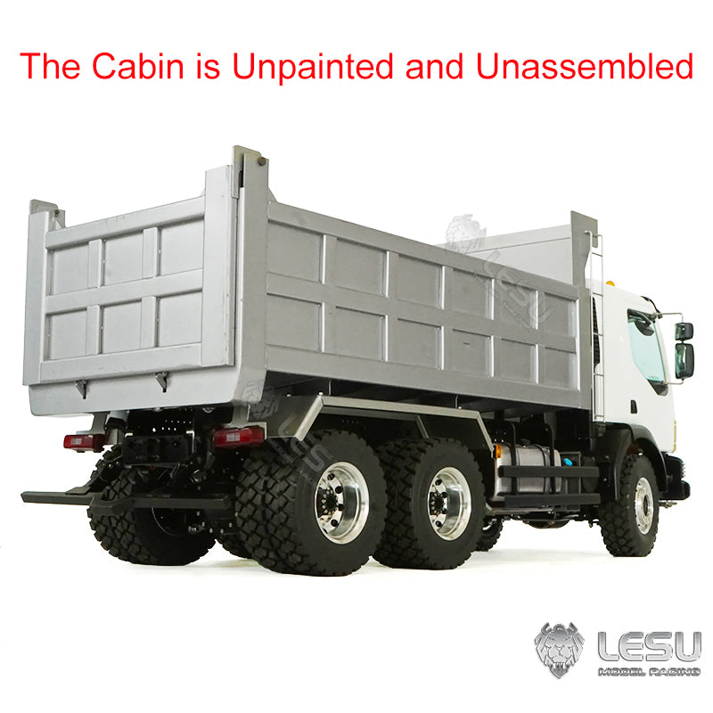 TOUCAN RC HOBBY 1/14 LESU 6x6 RC Hydraulic Metal Dumper Tipper Sound Light System Chassis Bucket Unpainted Unassembled Cabin Body VM Truck