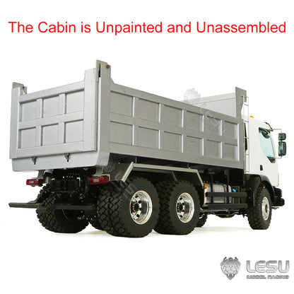 TOUCAN RC HOBBY 1/14 LESU 6x6 RC Hydraulic Metal Dumper Tipper Sound Light System Chassis Bucket Unpainted Unassembled Cabin Body VM Truck