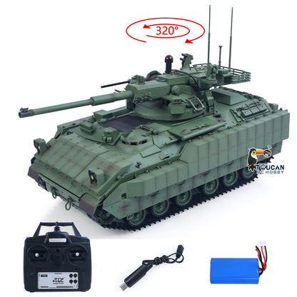 TOUCAN RC HOBBY Tongde 1/16 Remote Control Tank Model M2128 Bradley Infrared System 320 Degree Rotation Turret Light Sounds Battery Ready to Run