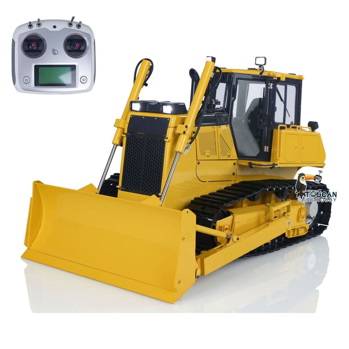 TOUCAN RC HOBBY JZModel D65EX 1/12 Metal RC Hydraulic Bulldozer PNP 3CH Valve FlySky I6S Radio Controller Light Sound System for Construction Truck Enthusiasts Outdoor