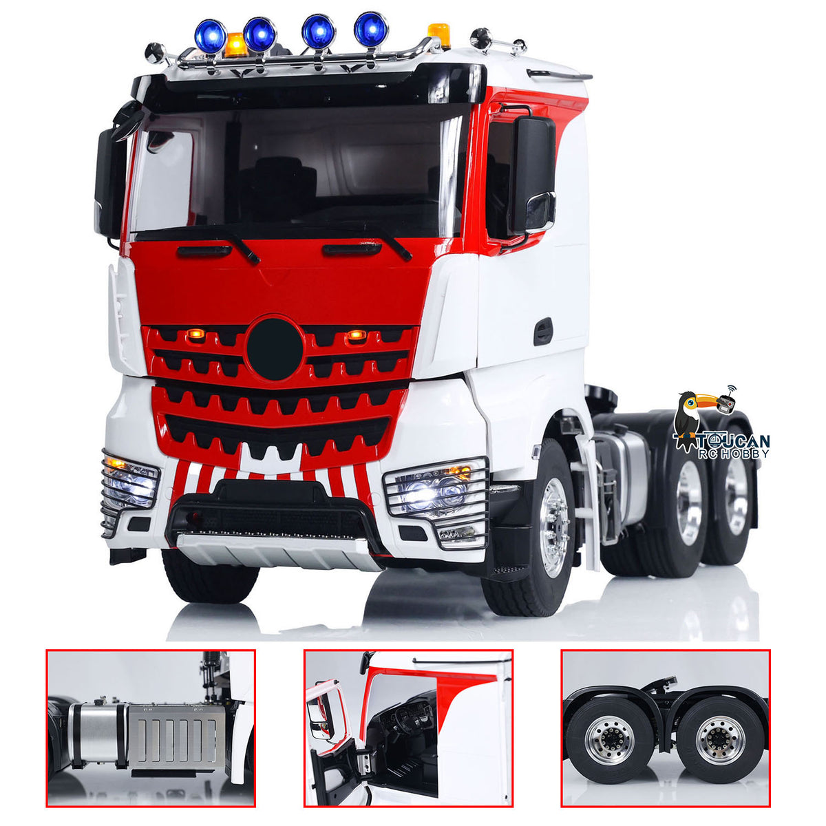 TOUCAN RC HOBBY LESU 6x6 RC Tractor Truck 1/14 Radio Control Car Painted Assembled Metal Chassis