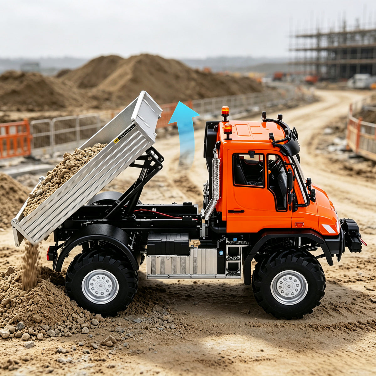 TOUCAN RC HOBBY Kabolite 5501 1/14 Metal RC Dumper Electric Lifting ATV Off Road Truck Lorry 4X4 Axle Differential Lock 2-Speed Transmission Light Sound System