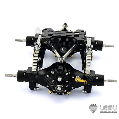 TOUCAN RC HOBBY LESU Metal Front Rear Axles Differential Lock 4x4 6x6 8x8 Suspension Set for DIY 1/14 Tractor Truck Tamiiya Remote Control Dupmer