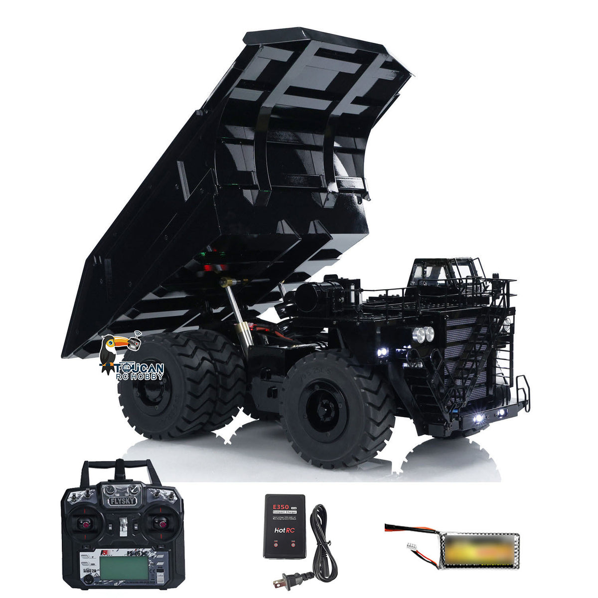 TOUCAN RC HOBBY  793D 1/20 Metal Hydraulic Dump Truck Model 2Speed Transmission 4 Wheel Spring Suspension Lights 21KG Heavyweight No Sound System