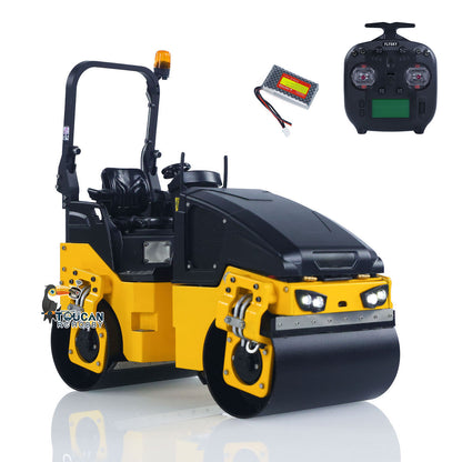 TOUCAN RC HOBBY 1/14 Metal RC Electric Road Roller BW120AD Ready-to-Run Remote Control Construction Vehicle Model Flysky ST8 Radio Battery Lights System Motor ESC RTR