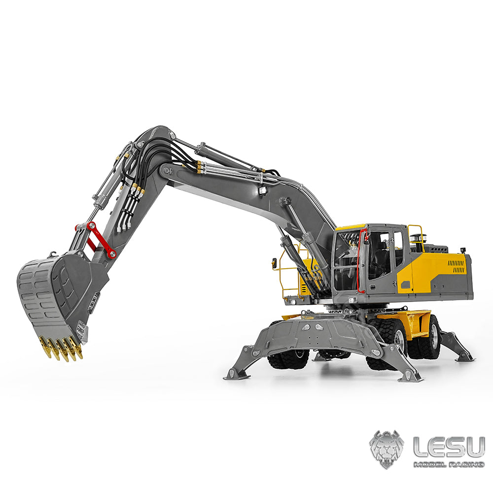 TOUCAN RC HOBBY 1/14 LESU RC Hydraulic Excavator Aoue ET30H Wheeled Digger Assembled and Painted Model Light System Pump Valve
