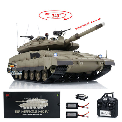TOUCAN RC HOBBY Heng Long 1/16 RC Kampfpanzer IDF Merkava IV 3958 ferngesteuerter Militärpanzer Infrarot-Kampf BB-Schussfunktion Rauch zwei Akkus