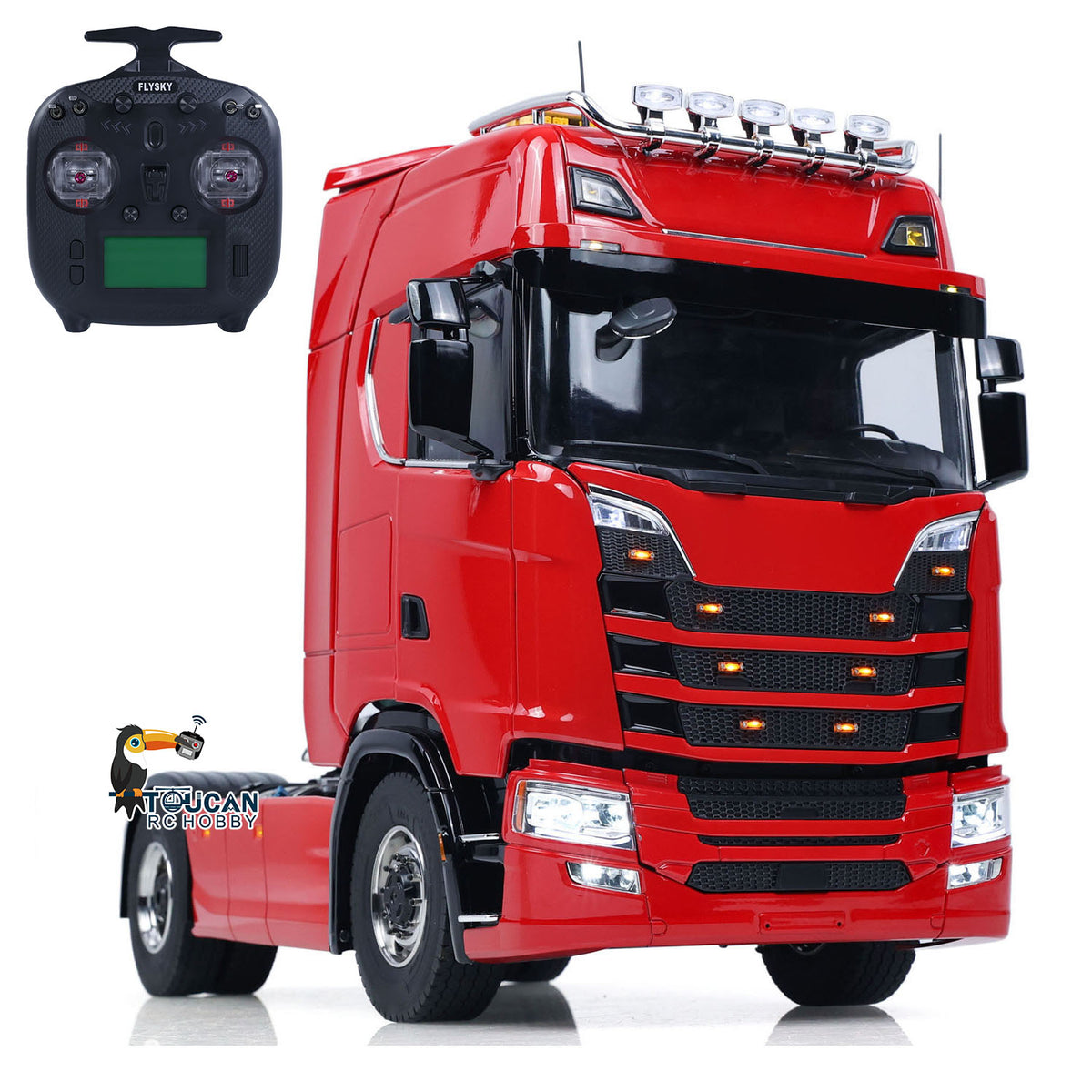 TOUCAN RC HOBBY LXY Metal Chassis Fifth Wheel 4X4 1/14 3Speed Radio Control Tractor Truck 770S Axle Locks Brushed ESC Motor Light System No Battery