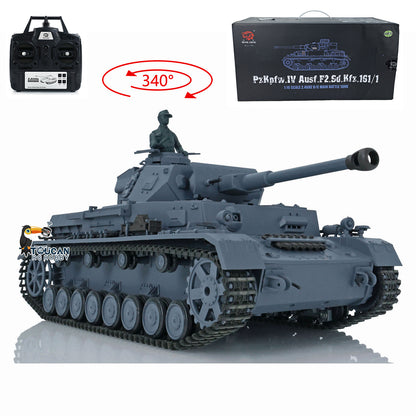 TOUCAN RC HOBBY 2.4G Heng Long 1/16 Scale RC Tank 3859 Plastic German Panzer IV F2 RTR 7.0 Tank w/ Smoking Gearbox BB Shooting Road Wheels Tracks