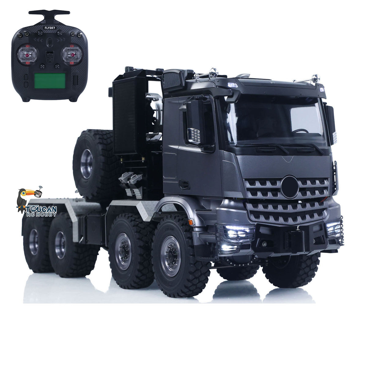 TOUCAN RC HOBBY LXY BZ4663 1/14 Metal 8x8 RC Tractor Truck PNP 3 Speed Transmission Differential Lock Axles Remote Winch ST8 Controller Light Sound for Model Collectors