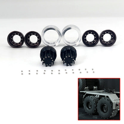 TOUCAN RC HOBBY JDModel XS45 Metal Tyre/Rear Double Wheel Hub for 1/14 Scale RC Tractor Truck Construction Transport Vehicle DIY Model Builders
