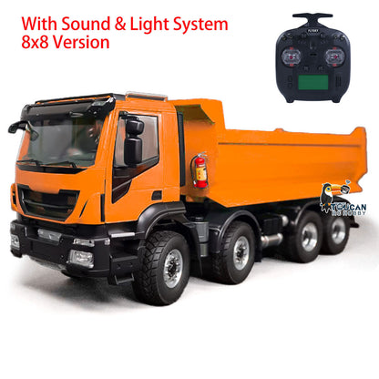 TOUCAN RC HOBBY MODO 1:14 8x8 RC Hydraulic Equipment Radio Control Tipper Car 2-speed Dump Truck DIY Model Sound Light ST8 LED Light Sound