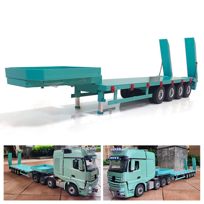 TOUCAN RC HOBBY Metal 4-Axle Trailer for 1/14 RC Tractor Truck Radio Controlled Hydraulic Equipment Dump Car Hobby Model DIY