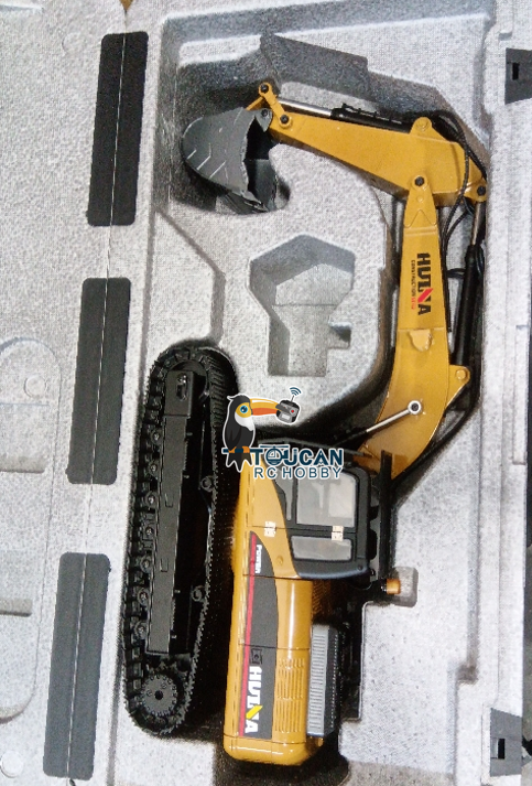 TOUCAN RC HOBBY Free Shipping Second Hand US Stock HUINA New Upgrade 580 1/14 Metal Excavator Model Engineering Vehicle Electric Ball Grabber 360 Rotating Shear Claw Sound Lights