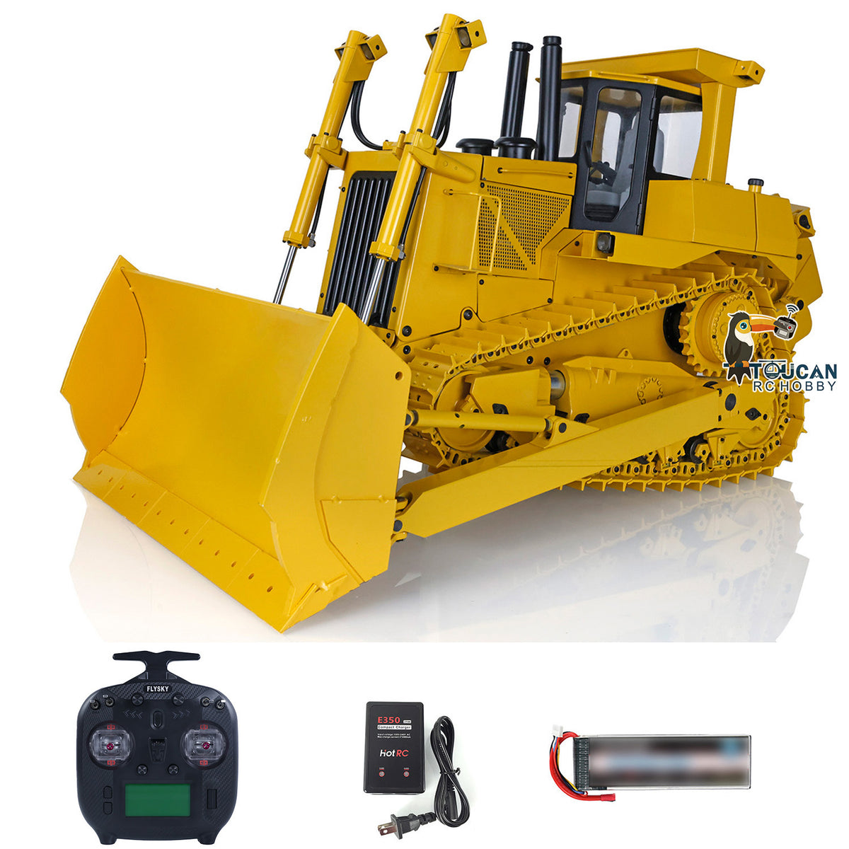 TOUCAN RC HOBBY Fast Free Shipping  1/14 Scale JDMODEL Metal RC Hydraulic Bulldozer DXR2 JDM-98 W/ Light Sound Pump Cylinder ESC Motor Battery