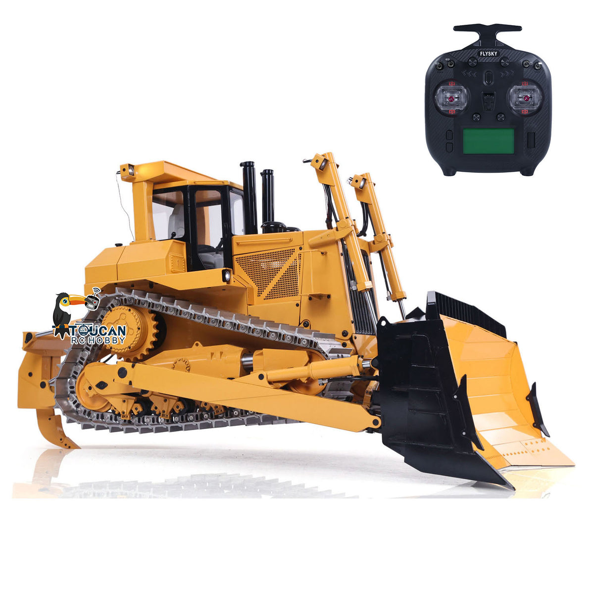 Pre-order TOUCAN RC HOBBY JDModel 98Ultra 1/14 RC Metal Bulldozer 4CH Valve Hydraulic Construction Vehicle FlySky ST8 Radio Controller Sound Light System for Hobby Collectors