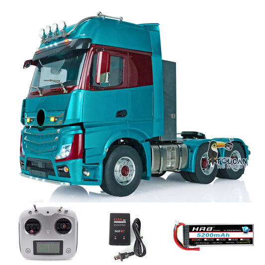 TOUCAN RC HOBBY LESU 1/14 RC Sattelzugmaschine RTR/PNP ferngesteuertes LKW-Fahrzeug 3363 1851 6x6 Metallchassis 140401A Hochdach-Fahrerhaus 3-Gang-Schaltgetriebe Licht Sound elektrischer Scheibenwischer