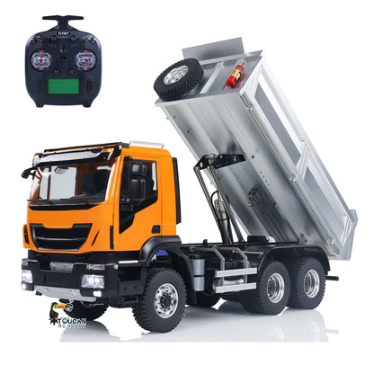 TOUCAN RC HOBBY MODO 1/14 6x6 Metal Hydraulic RC Dumper Truck Remote Controlled Simulation Car Hobby Models 2-speed Gearbox ESC Servo
