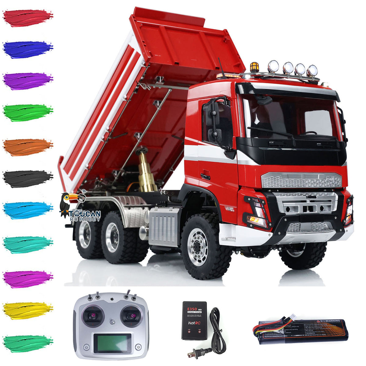 TOUCAN RC HOBBY LESU A0009 1/14 Metal 3 Ways 6x6 RC Hydraulic Dump Truck with 3 Speed Transmission Differential Lock for Construction-Themed Courses