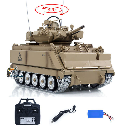 TOUCAN RC HOBBY US Stock 1/16 Tongde Remote Control Tank M2412-A M113A1 MRV Infrared Barrel Recoil Fire Flashing 320 Turret Rotation Metal Drive Gearbox
