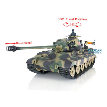 TOUCAN RC HOBBY Heng Long 1/16 TK7.0 Plastic 3888A German King Tiger RRT RC Tank with 360 Degrees Turret Sound Light Smoke BB Infrared Combat