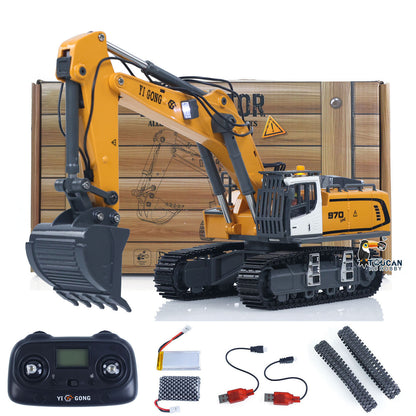 TOUCAN RC HOBBY Yi Gong 1/50 Plastic RC Excavator K970 Mini Electric Lifting Digger RTR Metal Tracks Bucket N20S Motor Lights Sound Remote Control Battery Collectible
