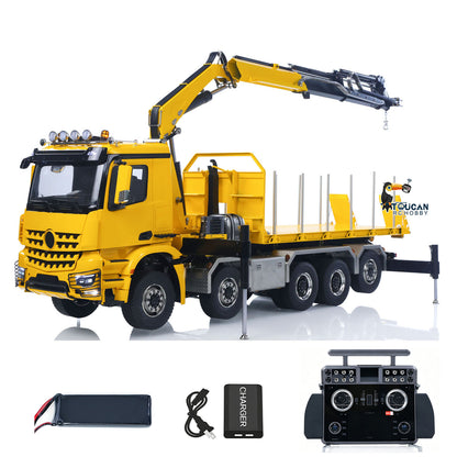 TOUCAN RC HOBBY LXY 1:14 10*10 RC Hydraulic Crane Full Dump Metal Lorry Rear Axle Steering with U-shaped Short High Standard Bucket Timber Flatbed