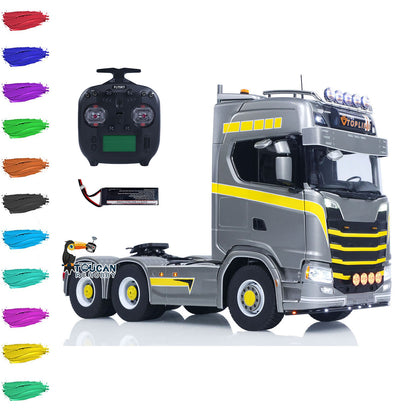 In Stock TOUCAN RC HOBBY 1/14 RC Tractor Truck 770S RTR 3Speed Lorry 6X6 Metal Chassis Axle Locks Smoke Sound Light Chassis Suspension ST8 Battery