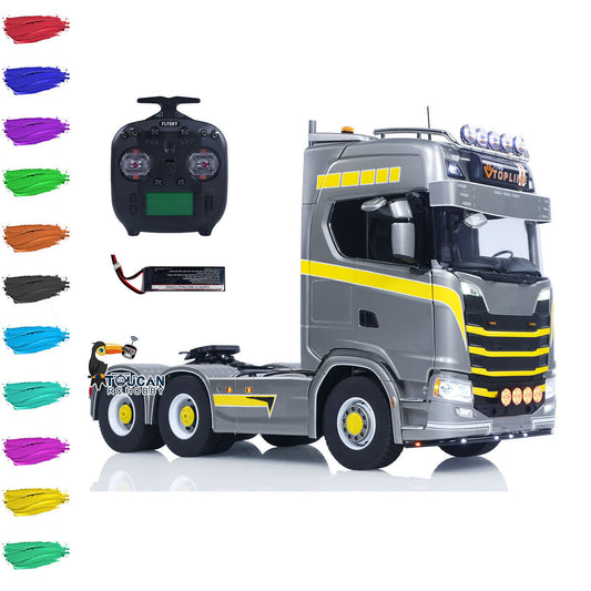 Auf Lager TOUCAN RC HOBBY 1/14 RC Sattelzugmaschine 770S RTR 3-Gang LKW 6x6 Metallchassis Achssperren Rauch Sound Licht Fahrwerk Federung ST8 Akku