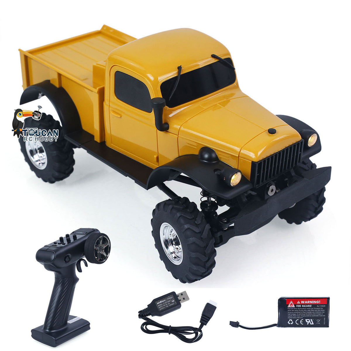 TOUCAN RC HOBBY UDIRC UCX2401 4WD 2-Gang-Getriebe 1/24 ferngesteuerter Crawler RC Offroad-Auto Metallchassis-Schiene RTR Bürstenmotor Licht ohne Sound