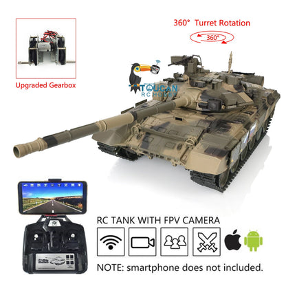 TOUCAN RC HOBBY Heng Long TK7.0 1/16 Plastic Russion T90 RTR RC Tank 3938 FPV 360 Degrees Turret BB IR Smoke Sounds Lights Metal Steel Driving Gearbox