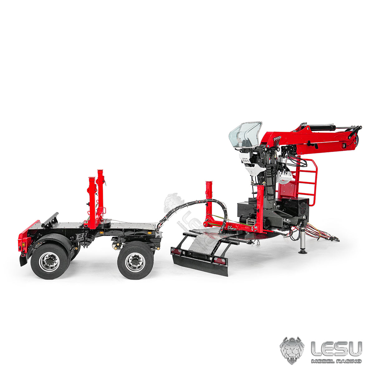TOUCAN RC HOBBY LIMITED-TIME SALE LESU A0052 1/14 Metal Hydraulic RC Timber Transport Truck Mounting Base with 8CH Reversing Valve Grapple 360 Degree Crane 2Axles Trailer
