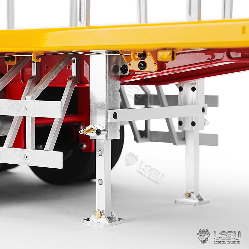 TOUCAN RC HOBBY 1/14 Scale 20FT LESU Semi Metal Trailer Assembled and Painted/Unpainted for Remote Control Cars RC Tractor Truck DIY Models Lights