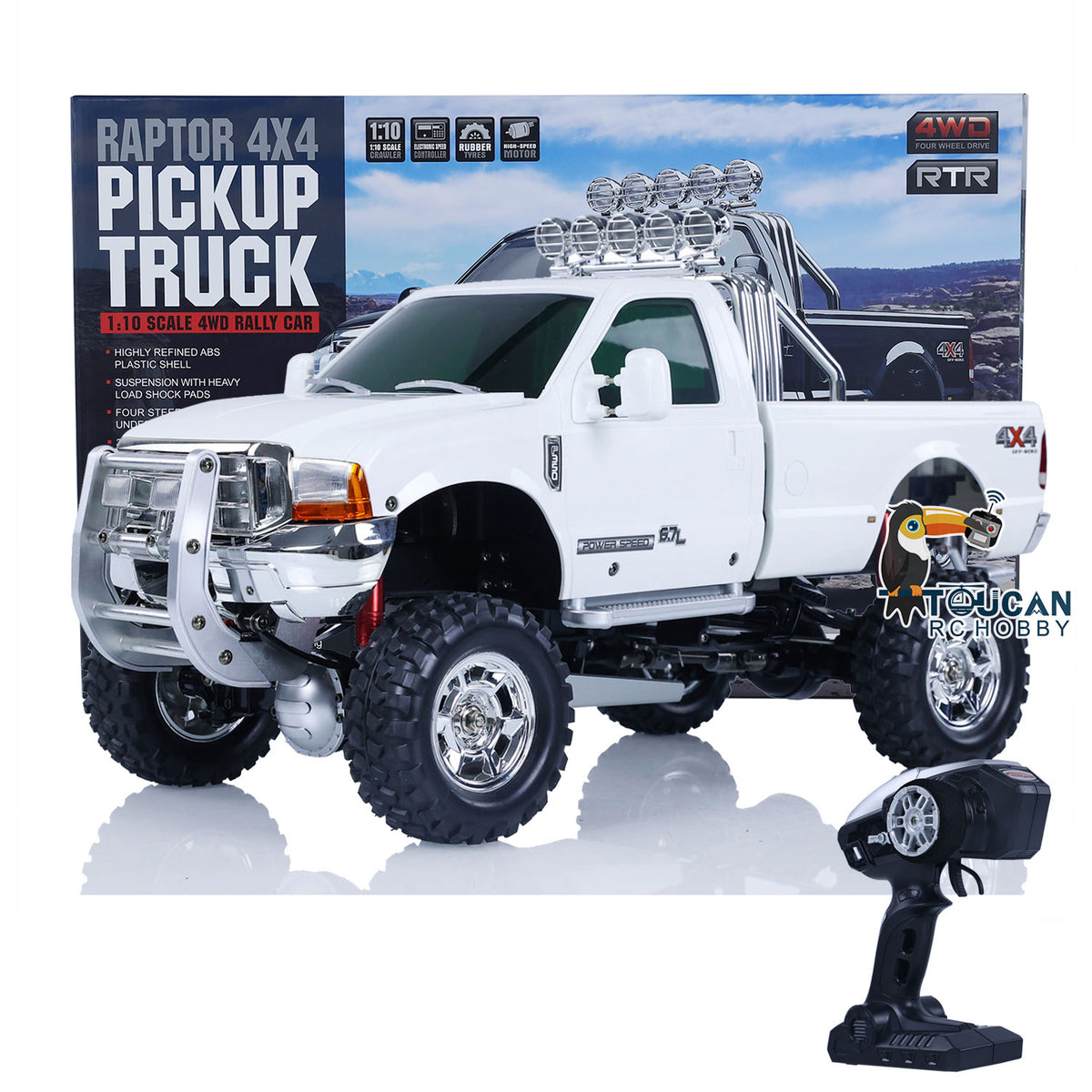TOUCAN RC HOBBY US Stock Heng Guan 1/10 RC Pickup Truck Model P410 4*4 Rally Car Racing Crawler 2.4Ghz Bag Radio System for Adults Children