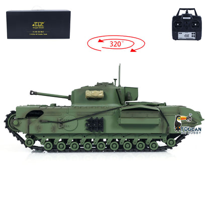 TOUCAN RC HOBBY 1/16 Tongde RC Battle Tank Churchill Mk.VII Remote Controlled Panzer Electric Infantry Fighting Vehicles Barrel Recoil System
