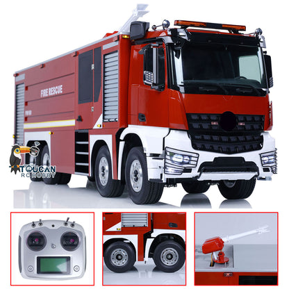 TOUCAN RC HOBBY 8x4 1/14 RC Fire Fighting Truck Remote Controlled Sprinkler Vehicles Sounds Painted Assembled DIY