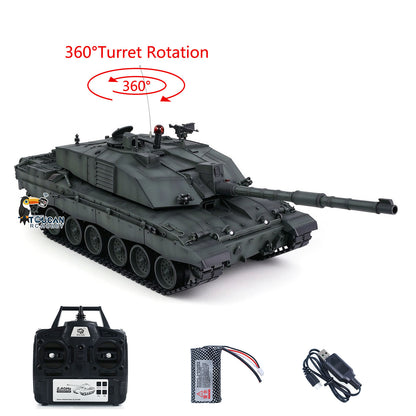 TOUCAN RC HOBBY Heng Long 7.0 1:16 Challenger II RTR RC-Panzermodell 3908 360-Grad-Turm Stahlgetriebe Metallketten Leit- und Antriebsräder Laufrollen