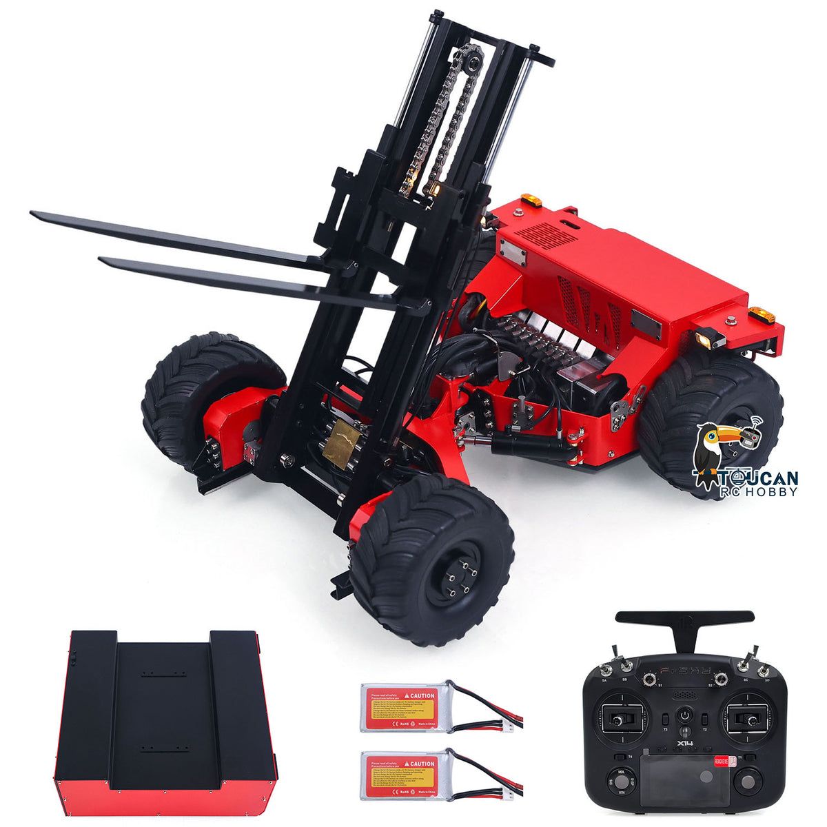 TOUCAN RC HOBBY SFROG BM214 1/14 RTR Metal RC Hydraulic Foldable Forklift 5-Way Valve FrSky X14 Controller Light Sound Storage Box for Model Collectors
