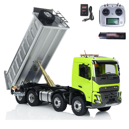 TOUCAN RC HOBBY LESU 1/14 RTR RC Hydraulic Dump Truck FMX Cabin 8X8 Metal Chassis Dumper Assembled and Painted Light Sound System FS I6S