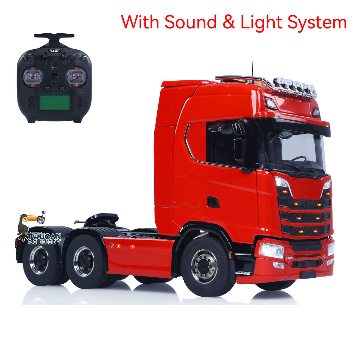 TOUCAN RC HOBBY LXY 770S 1/14 6X6 RC Tractor Truck Liftable Rear Axle Wheel Hub Reduction Differential Locks Hobbywing ESC Flysky ST8 Light System