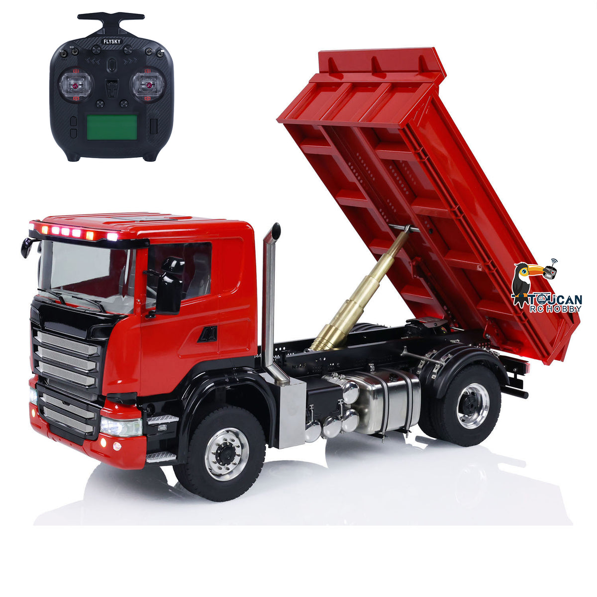 TOUCAN RC HOBBY LXY 1/14 4*4 RC Hydraulic Dumper Car Remote Control Dump Truck Metal Tipper Electric Model 3-speed Transmission