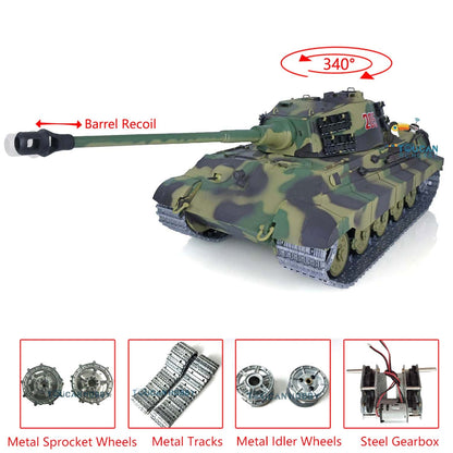 TOUCAN RC HOBBY Heng Long 1/16 TK7.0 German King Tiger 3888A German Leopard2A6 3889 RTR RC Tank Barrel Recoil BB IR Smoke Metal Idlers Sprockets Wheels Tracks