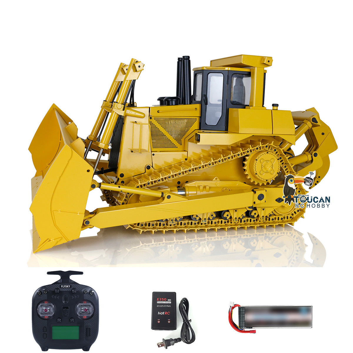TOUCAN RC HOBBY Fast Free Shipping  1/14 Scale JDMODEL Metal RC Hydraulic Bulldozer DXR2 JDM-98 W/ Light Sound Pump Cylinder ESC Motor Battery