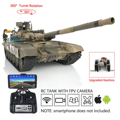TOUCAN RC HOBBY Heng Long TK7.0 1/16 Plastic Russion T90 RTR RC Tank 3938 FPV 360 Degrees Turret BB IR Smoke Sounds Lights Metal Steel Driving Gearbox