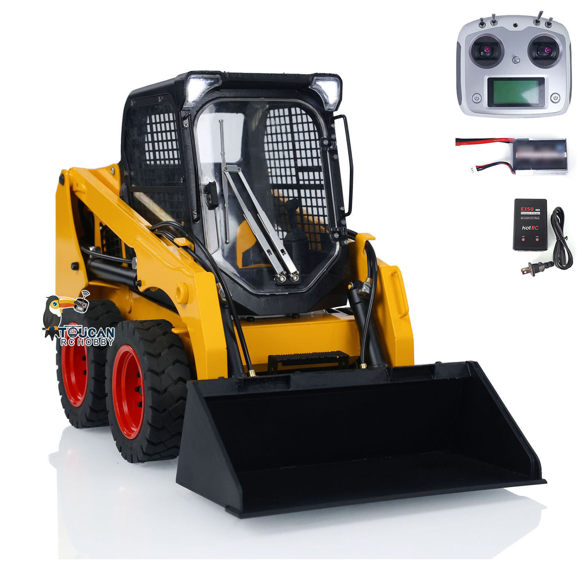 TOUCAN RC HOBBY LXY SM450 1/14 Metal RC Hydraulic RTR Wheel Loader FlySky I6S Controller Light Sound System for Construction Model Enthusiast Outdoor