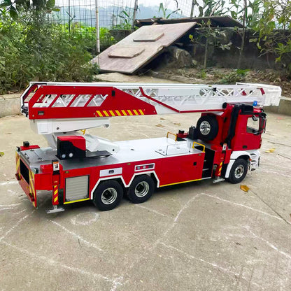TOUCAN RC HOBBY 1/14 6x4 2Speed Gearbox Metal Chassis Remote Control Electric Lift Ladder Fire Truck RC Rescue Vehicle Model Sound System