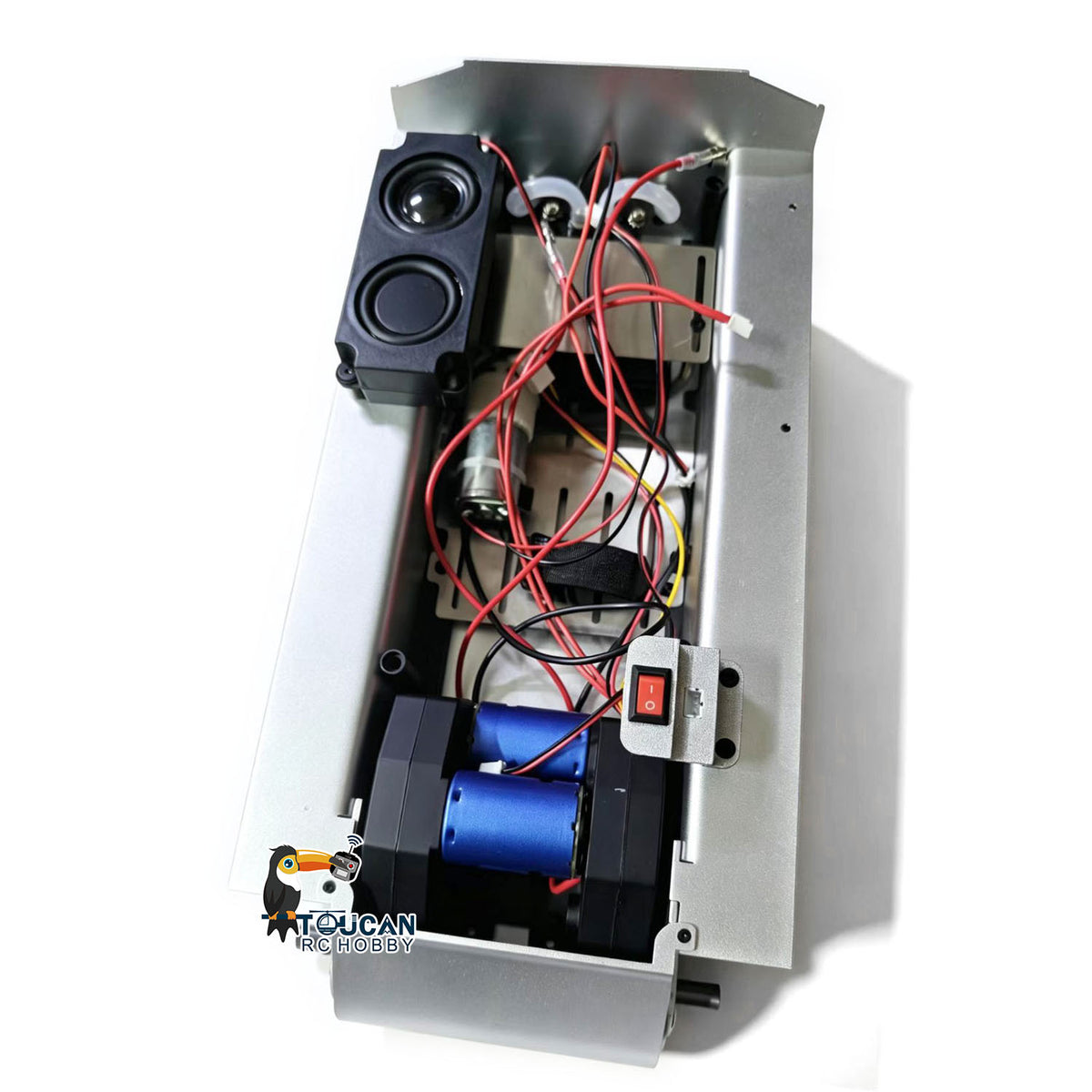TOUCAN RC HOBBY Metal Chassis Smoke Unit Gearbox Power Blue Motor Speaker Switch for Heng Long 1/16 RC Battle Tank 3898 USA M4A3 Sherman Model