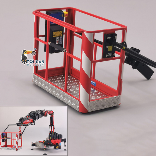 TOUCAN RC HOBBY JXModel Metal Operation Cage Fork Telescopic Spreader Cargo Bucket for 1/14 RC Hydraulic Crane Truck F1650 F1650-TD DIY Parts for Enthusiast