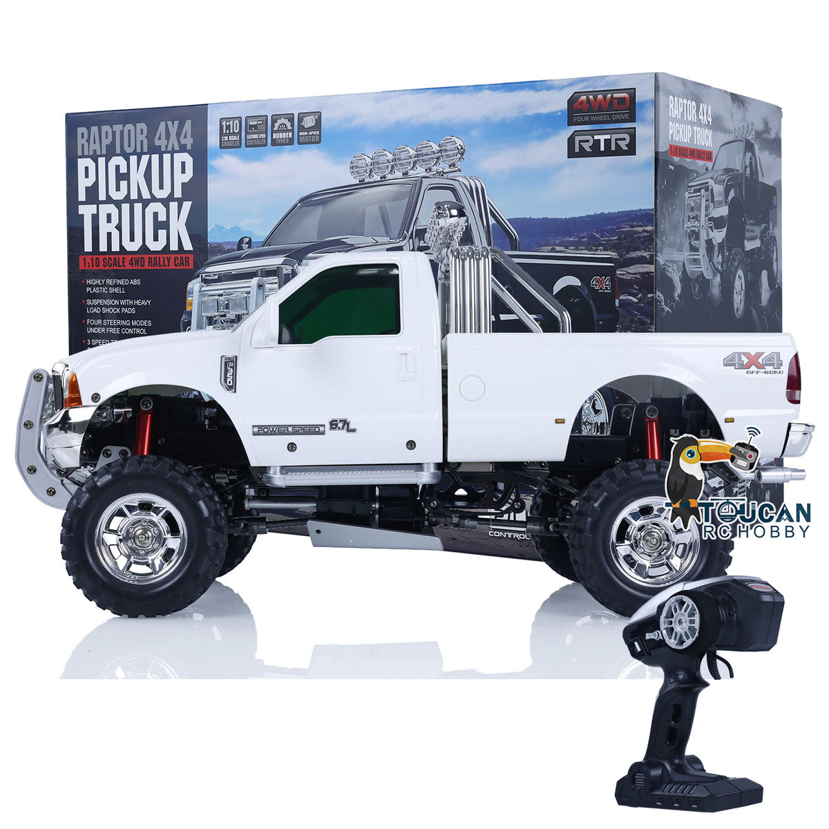 TOUCAN RC HOBBY US Stock Heng Guan 1/10 RC Pickup Truck Model P410 4*4 Rally Car Racing Crawler 2.4Ghz Bag Radio System for Adults Children