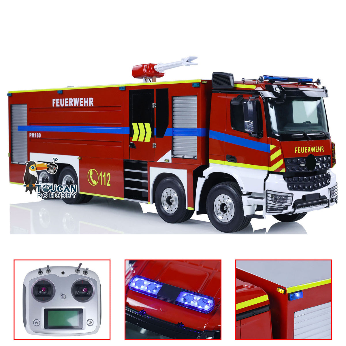 TOUCAN RC HOBBY 8x4 1/14 RC Fire Fighting Truck Remote Controlled Sprinkler Vehicles Sounds Painted Assembled DIY